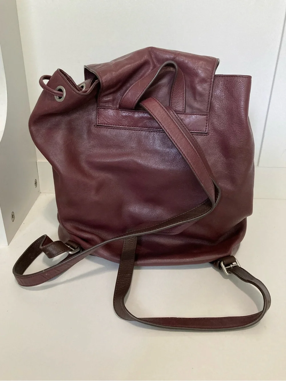 Vera Bradley Gallatin wine leather cargo backpack
